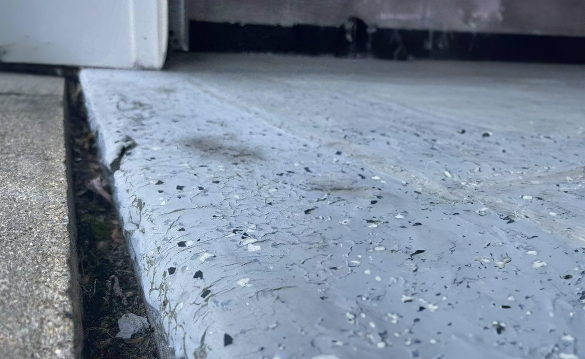 Failed epoxy coating before